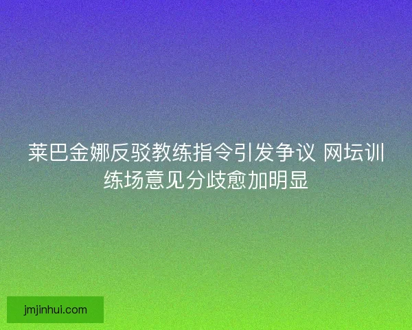 莱巴金娜反驳教练指令引发争议 网坛训练场意见分歧愈加明显